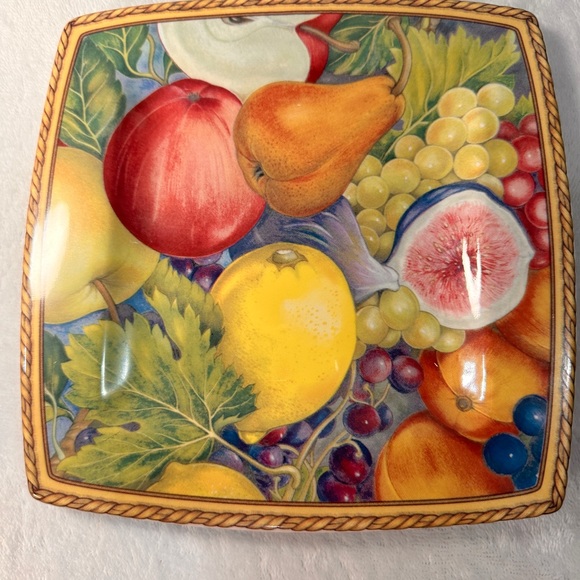 Rare Replacement Decorative Italian Ceramics Company Fruit Square Made in Italy - Picture 5 of 7